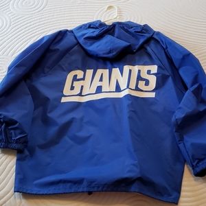 Giants large blue official rain zip jacket
